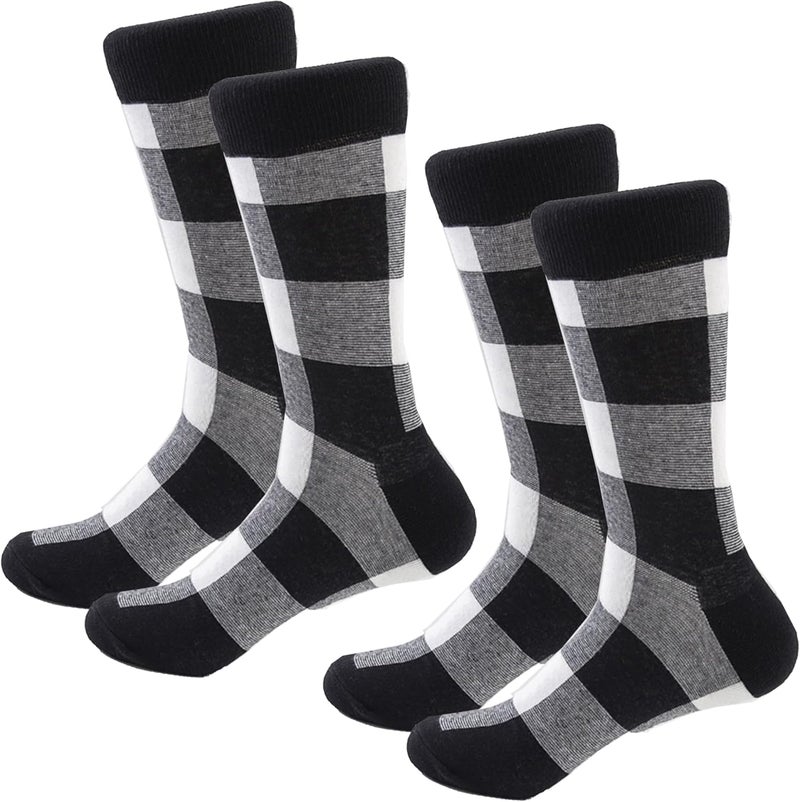 UTOWO Buffalo-Plaid-Cotton-Socks - Check Crew Socks Hiking Casual Warm Socks 2-pairs Fit for women - Image 1